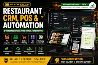 integrate restaurant crm, pos, online ordering and whatsapp automation, qr menu