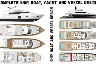 design ship, boat, yacht and vessel as a professional naval architect