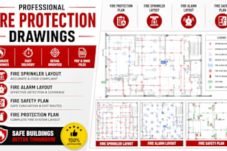 fire protection plan fire sprinkler layout fire alarm layout fire safety plan