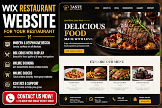 create wix restaurant website design with ordering and reservation wix design