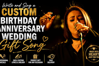 sing custom country song for birthday, wedding, val and anniversary