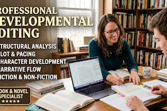 do developmental editing and story critique for your book manuscript
