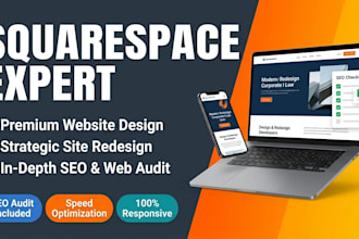 do squarespace website design, redesign and audit squarespace website, SEO audit