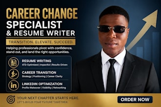 write an ats career change resume CV cover letter and linkedin profile