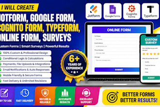 create jotform, google form, cognito form, typeform, online form, surveys