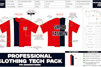 be your professional fashion tech pack designer for clothing brands