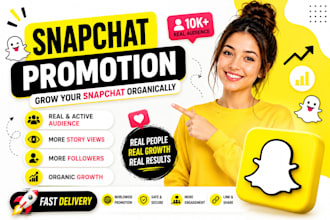 promote your snapchat video for organic views , subscriber to real usa audience