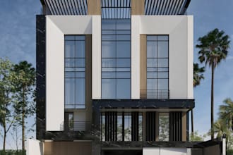 external cgi visualization for construction,render proposed building concept,skp