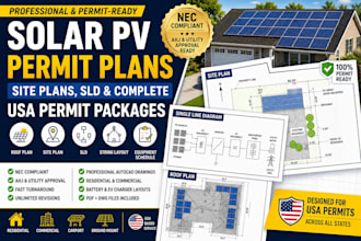 design solar permit plans, sld  site layouts for USA permits