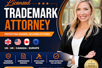 be your licensed US attorney for trademark, patent registration, office action