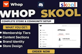 setup your whop store or skool community for digital products