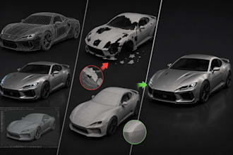 create 3d car model 3d vehicle model and repair your stl file