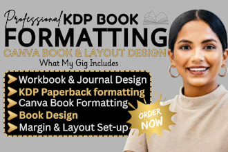 do canva book design and redesign, kdp paperback formatting and layout design