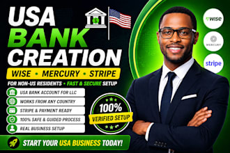 do USA bank creation, mercury stipe payoneer, USA proof of address