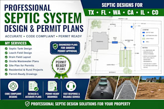 design septic systems for tx fl wa ca il co county approval