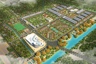 design urban masterplan waterfront township layout largescale real estate render