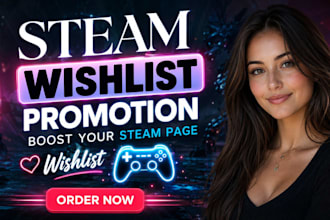 steam game promotion, boost game wishlist and traffic, steam game marketing