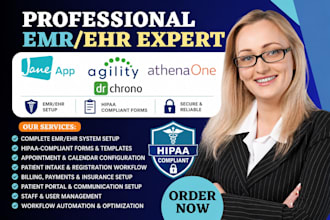 setup jane app athena drchrono zenoti emr ehr systems hipaa compliant forms