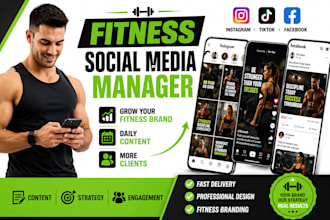 be your fitness coach social media manager for instagram tiktok facebook