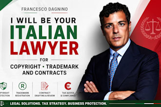 be your italian lawyer for copyright trademark and contracts