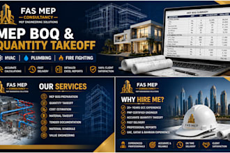 do mep boq and quantity takeoff for villas and buildings