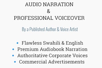 record a premium bilingual voiceover or audiobook narration