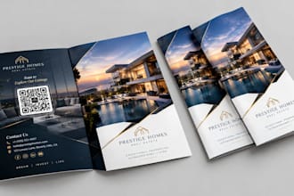 design luxury real estate company brochure offering memorandum or property flyer
