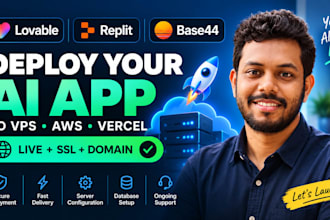 deploy lovable replit base44 app to vps AWS vercel or cloud