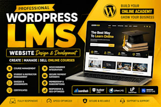 create a professional wordpress lms website with learndash, tutor lms