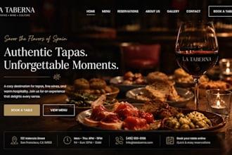design wix tapas restaurant website menu reservation cafe bistro wine bar websit