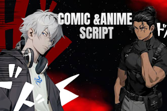 write comic and script, manga or webtoon book, graphic novel, comic illustration