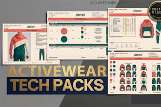 create factory ready activewear tech pack for manufacturing