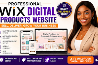 build a wix digital products website for ebooks, templates, printables downloads