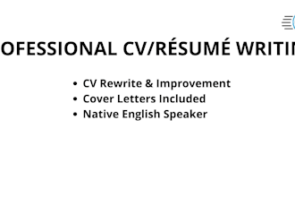 professionally rewrite and improve your CV and resume