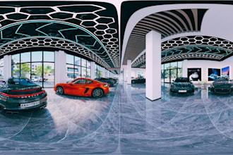 made 3d car showroom design, luxury car showroom, car sales center design