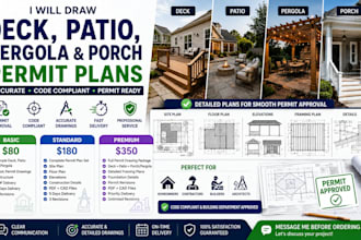 draw deck, patio, pergola and porch permit plans