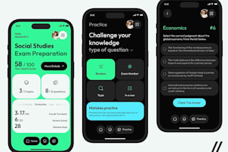 develop exam preparation app, quiz app and edtech app