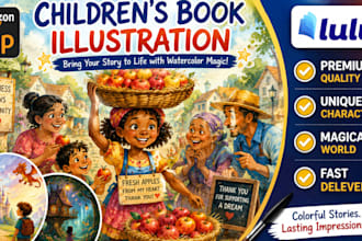 create stunning children book illustration for kids story book and cover