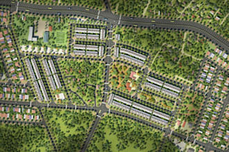 transform 3d urban subdivision masterplan site plan layout real estate rendering