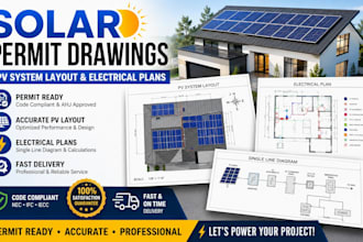 design solar permit drawings, pv system layout, and electrical plans