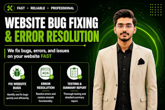 fix bugs, errors, and issues on your website fast
