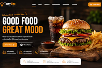 design a professional online food ordering restaurant eatery website