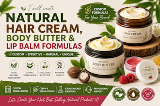 create custom natural hair cream, body butter, and lip balm formulas