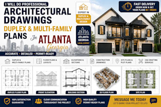 architectural architectural drawing duplex multi family plans in atlanta georgia