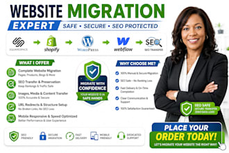 migrate squarespace to shopify wordpress website SEO transfer webflow to shopify