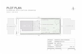 draw architectural drawings, plot plans and planning application drawings for UK