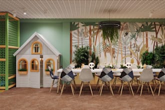 design family entertainment center, kids playroom, and indoor playground 3d