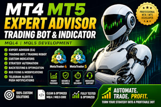 develop mt4 mt5 expert advisor, trading bot, indicator in mql4 mql5