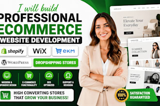 build shopify dropshipping wix ekm wordpress store ecommerce website development