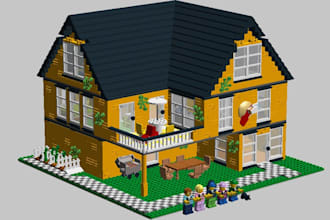 design custom lego mocs  lego display bricklink studio file and pdf instruction